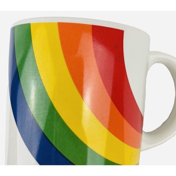 Vintage 1980s Rainbow Mug Korea FTDA Stranger Things Pride Gay Queer Gift 80s - Picture 8 of 11